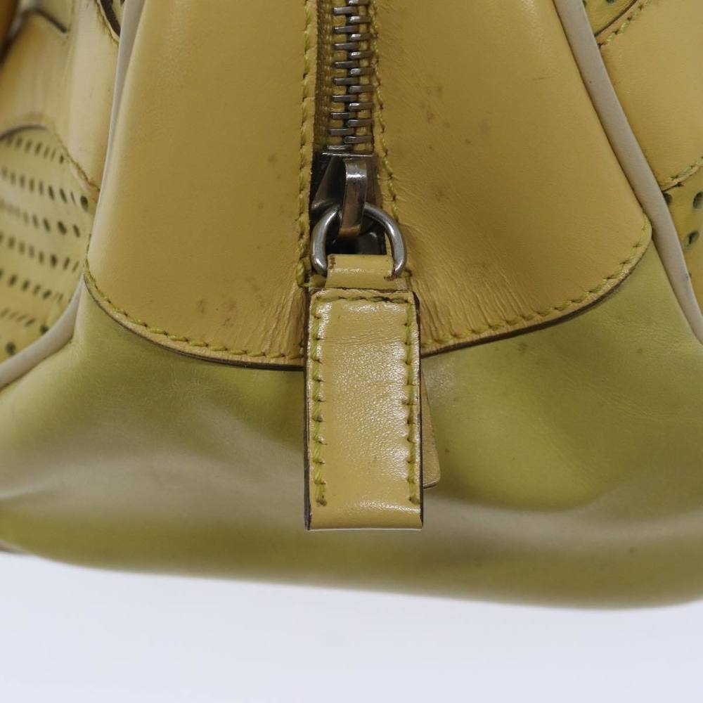 PRADA Hand Bag Leather Yellow Auth bs13198 - Picture 14 of 16